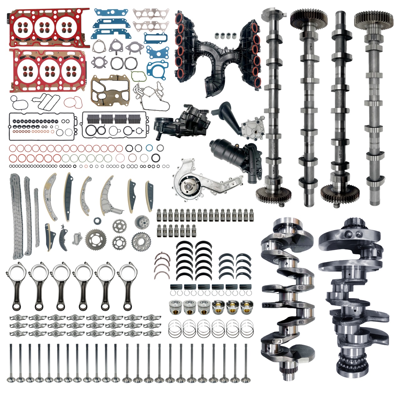 Engine overhaul kit for V6 engines